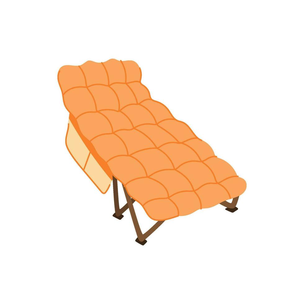 nobody camping cot cartoon vector illustration