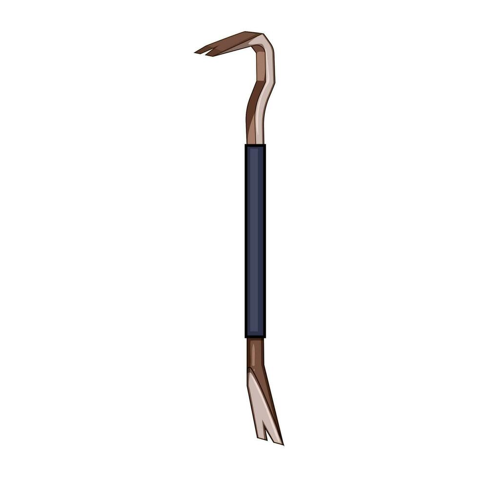 black crowbar metal cartoon vector illustration