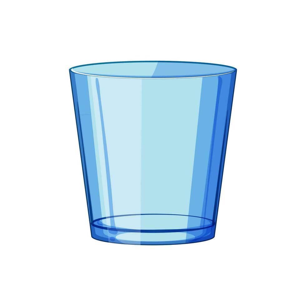 transparent glass cup cartoon vector illustration