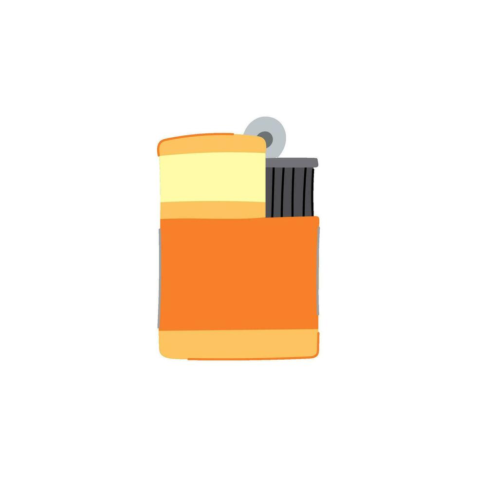 plastic lighter fire cartoon vector illustration