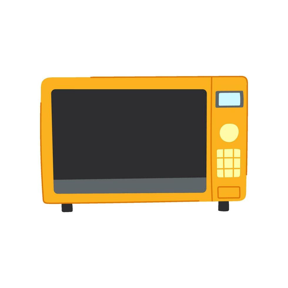 timer microwave oven cartoon vector illustration