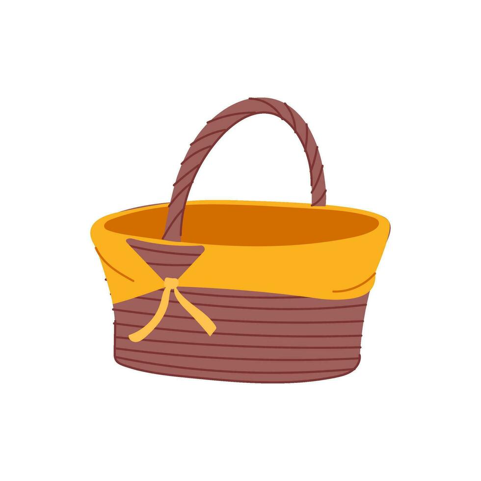 lunch picnic basket cartoon vector illustration