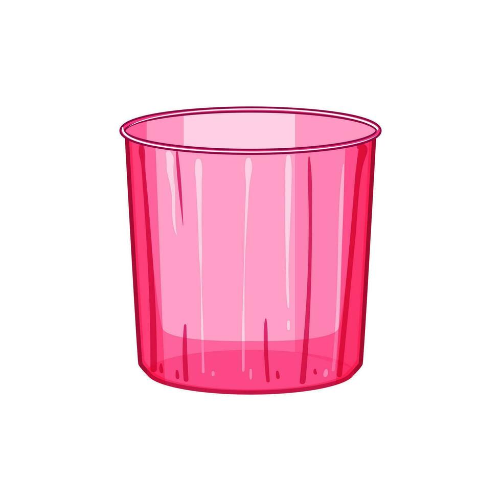 transparent plastic cup cartoon vector illustration