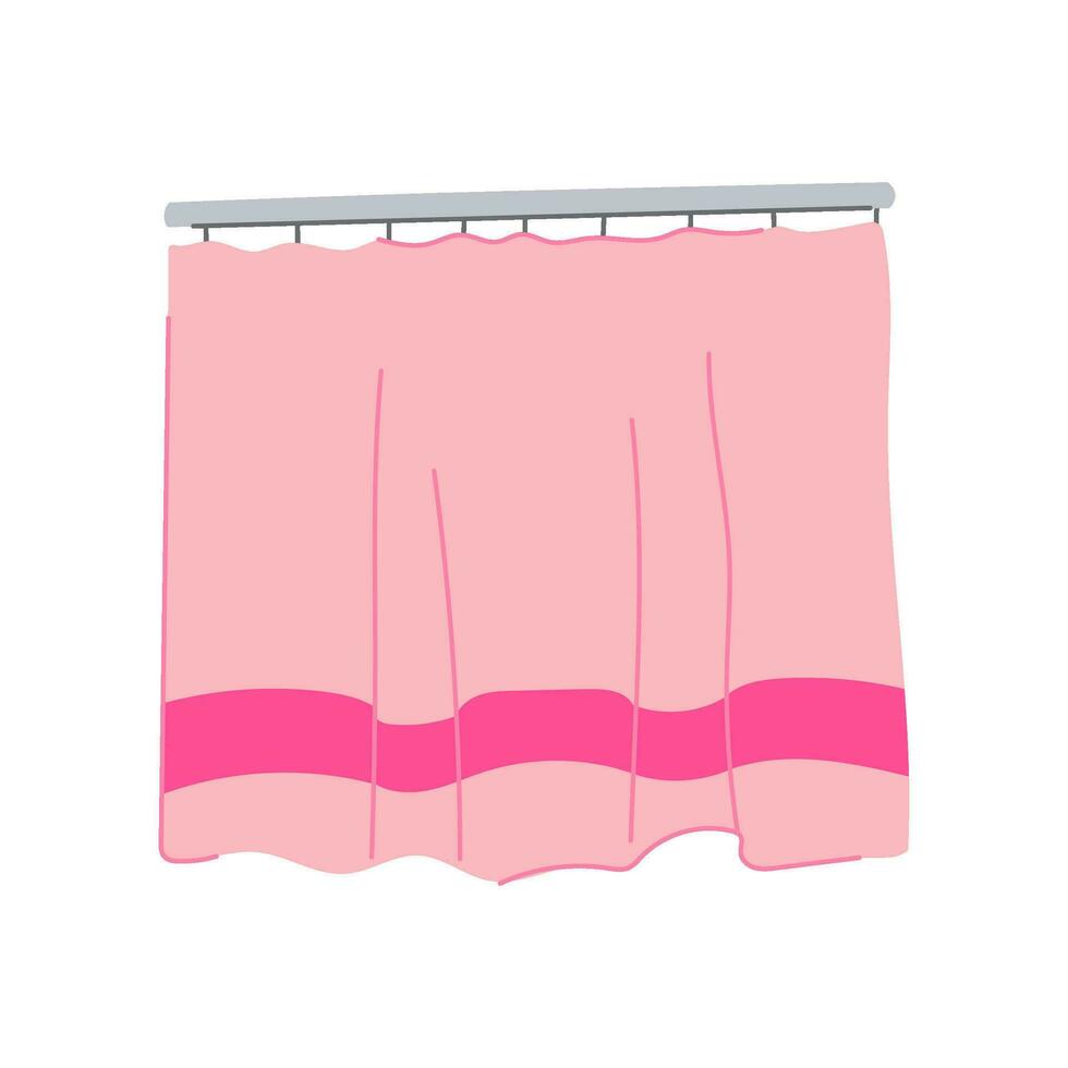 home shower curtain cartoon vector illustration