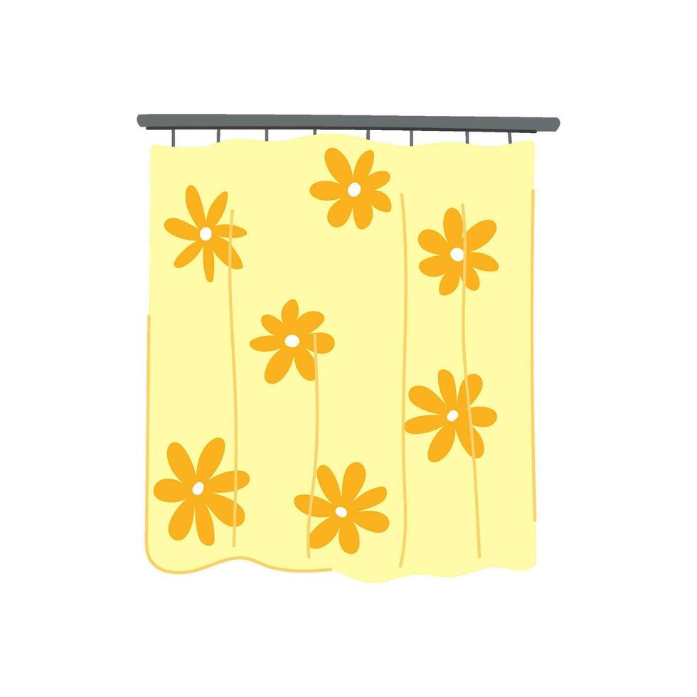 decoration shower curtain cartoon vector illustration