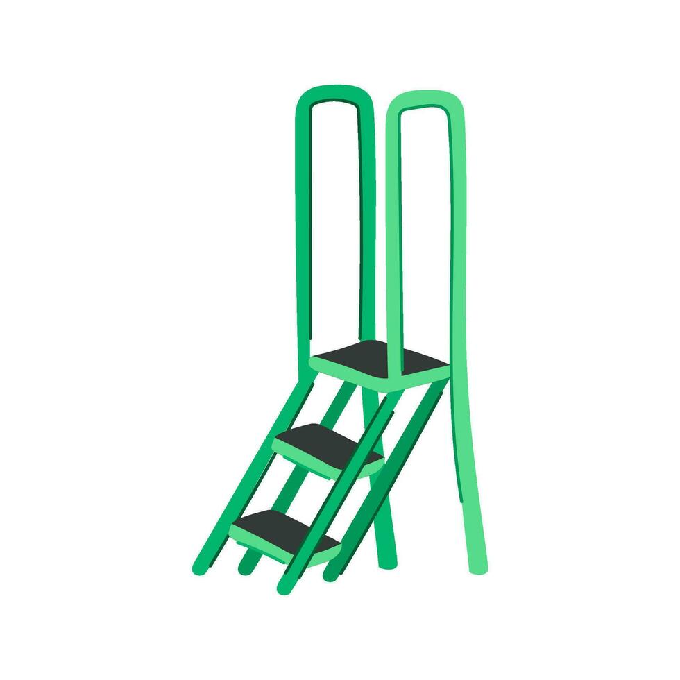 climb step ladder cartoon vector illustration