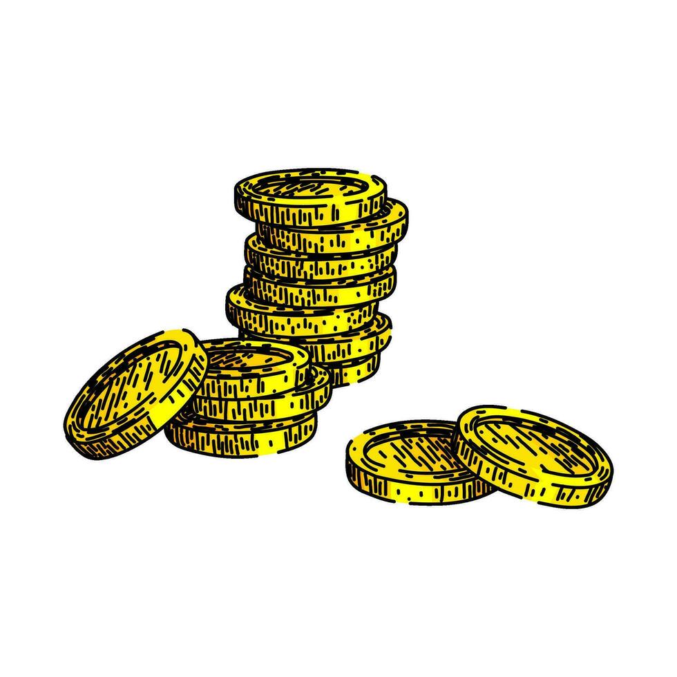 pirate treasure gold sketch hand drawn vector