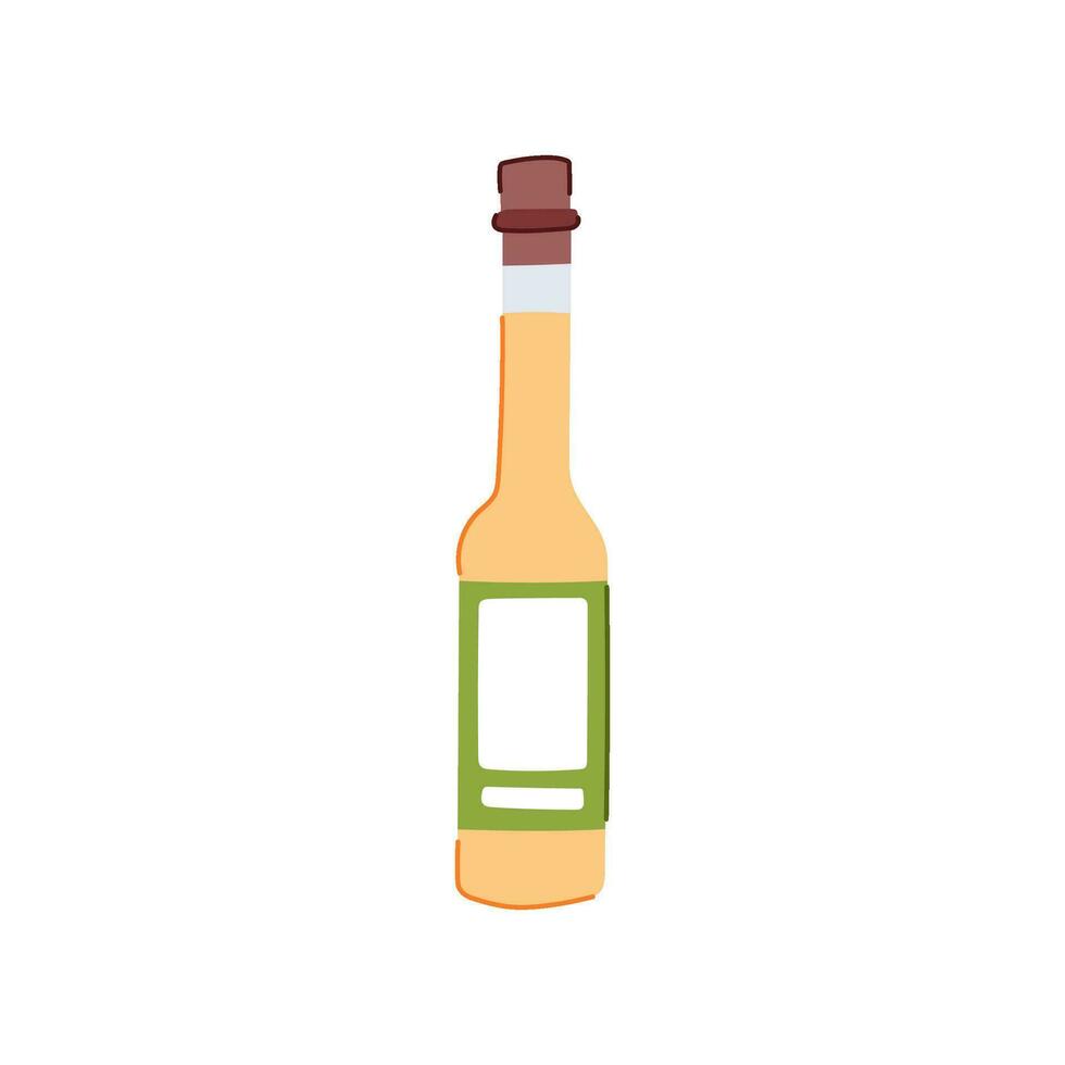 bottle vinegar organic cartoon vector illustration