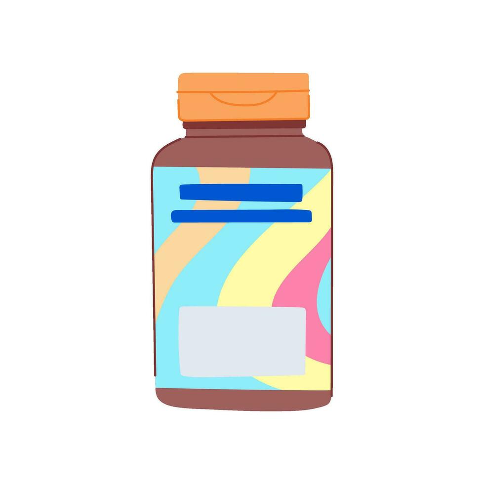 diet vitamin capsule cartoon vector illustration