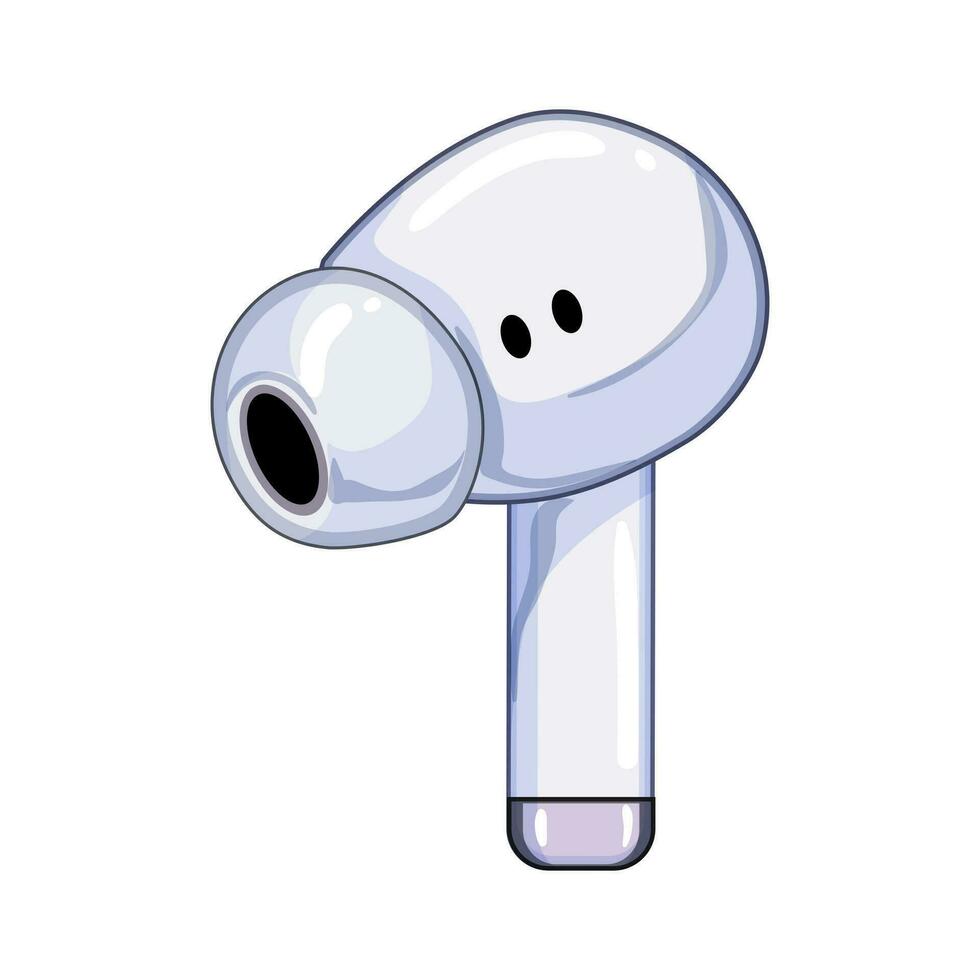 digital wireless earphones cartoon vector illustration