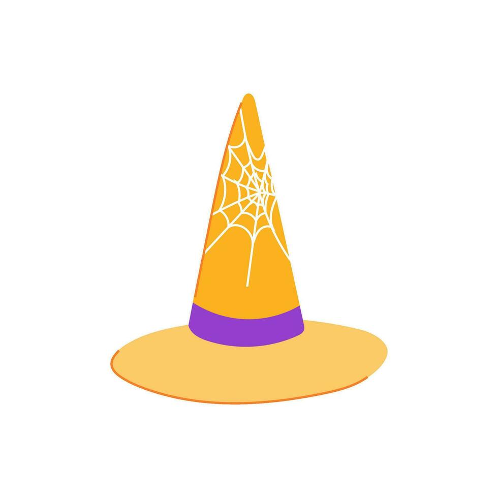 halloween wizard hat cartoon vector illustration