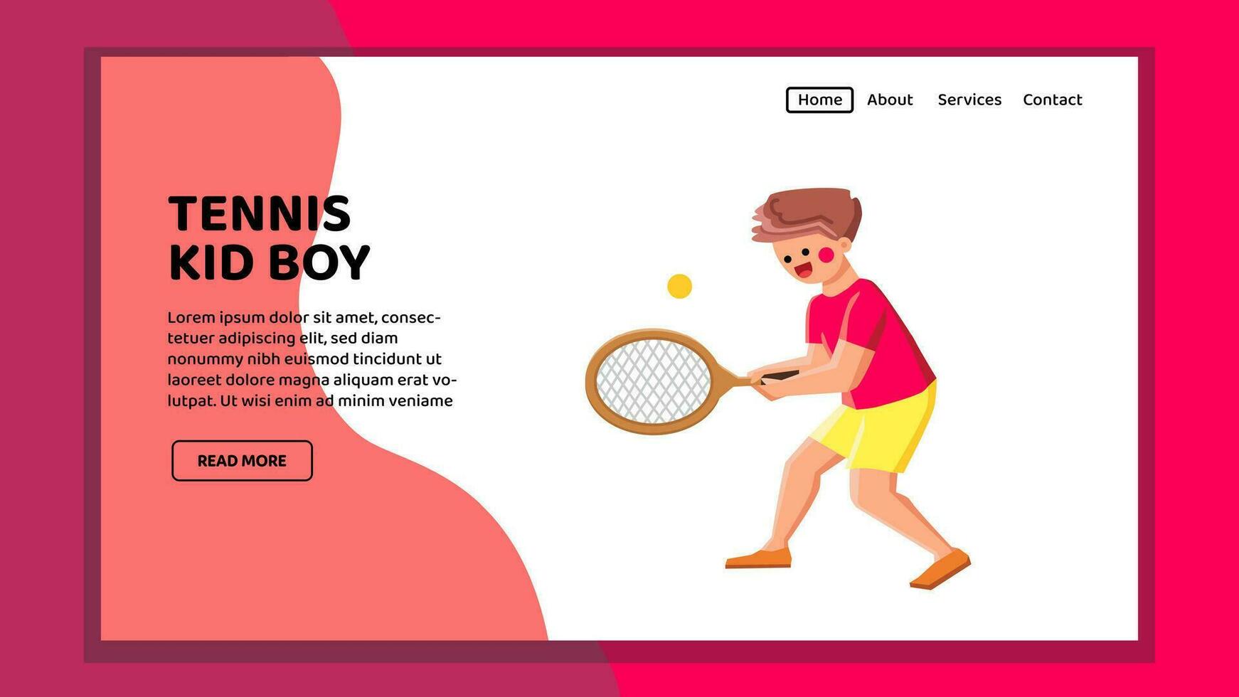 activity tennis kid boy vector