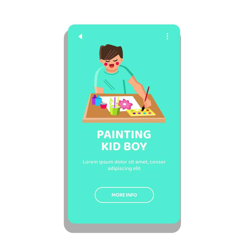 child painting kid boy vector