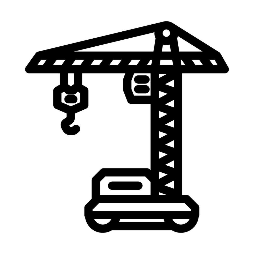 torre grua civil ingeniero línea icono vector ilustración