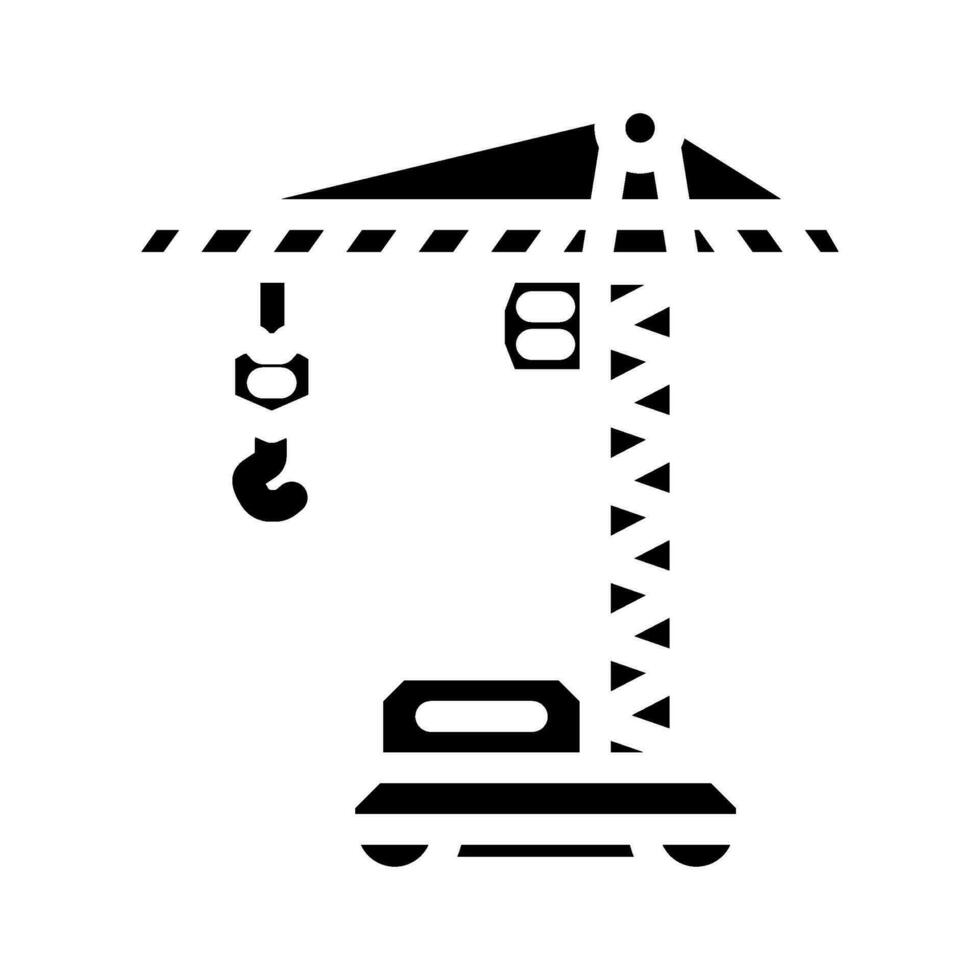 tower crane civil engineer glyph icon vector illustration