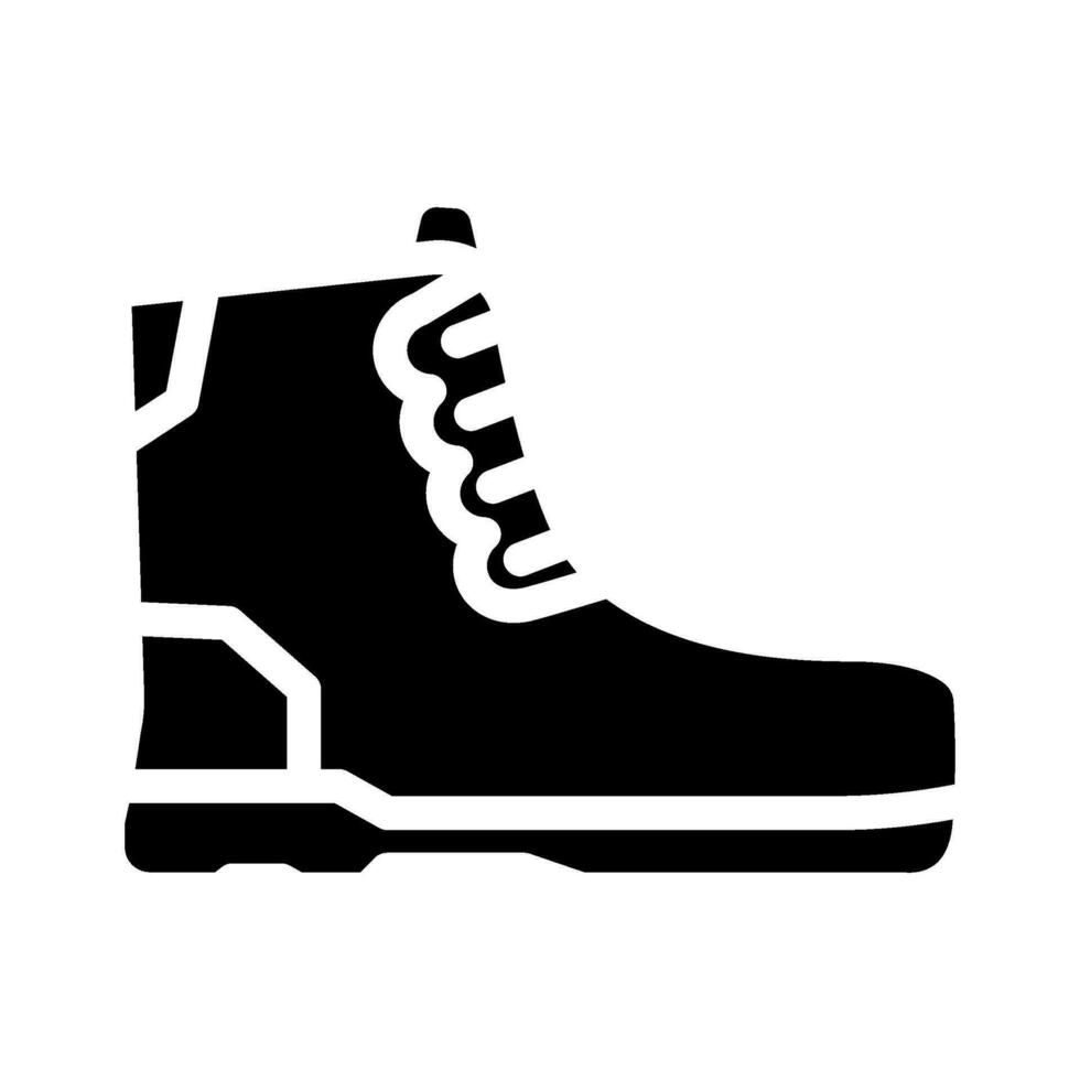 trabajo botas civil ingeniero glifo icono vector ilustración