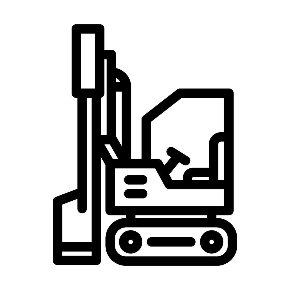 pile driver civil engineer line icon vector illustration