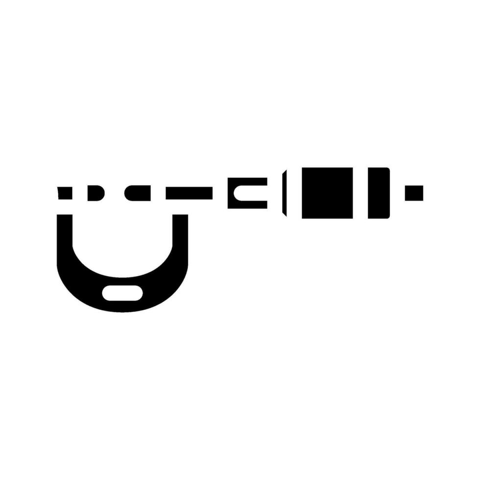 micrometer tool work glyph icon vector illustration