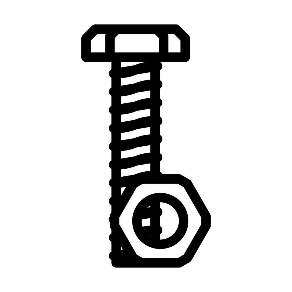 nut and bolt tool work line icon vector illustration