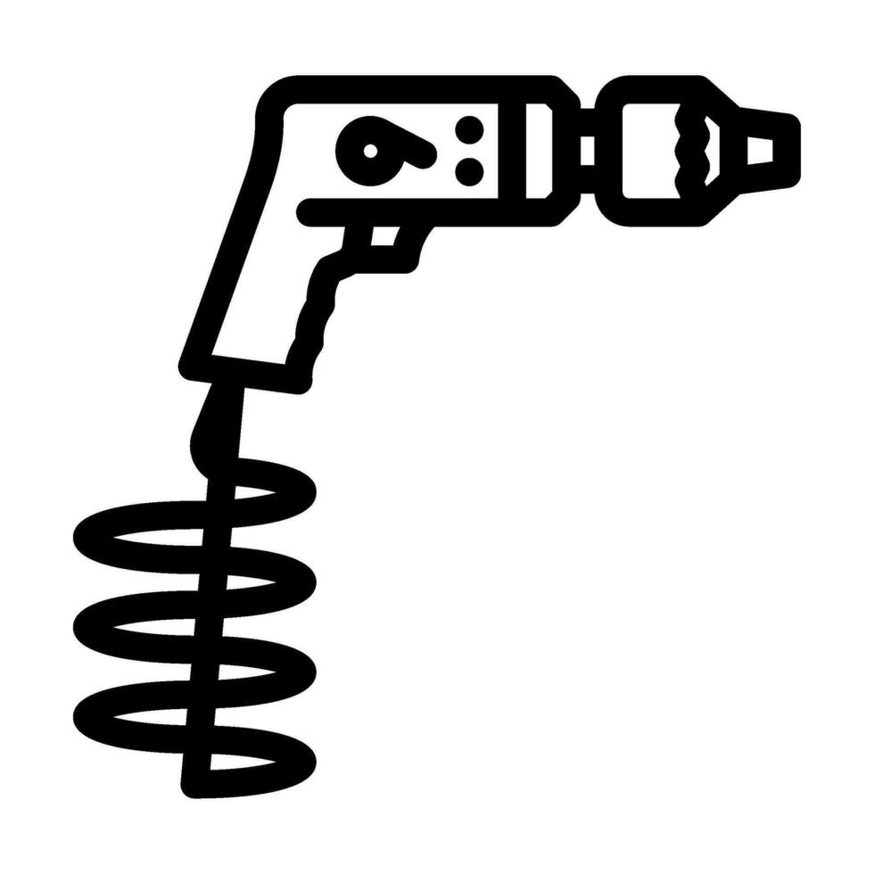 pneumatic drill tool work line icon vector illustration