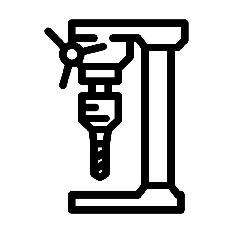 drill press tool work line icon vector illustration