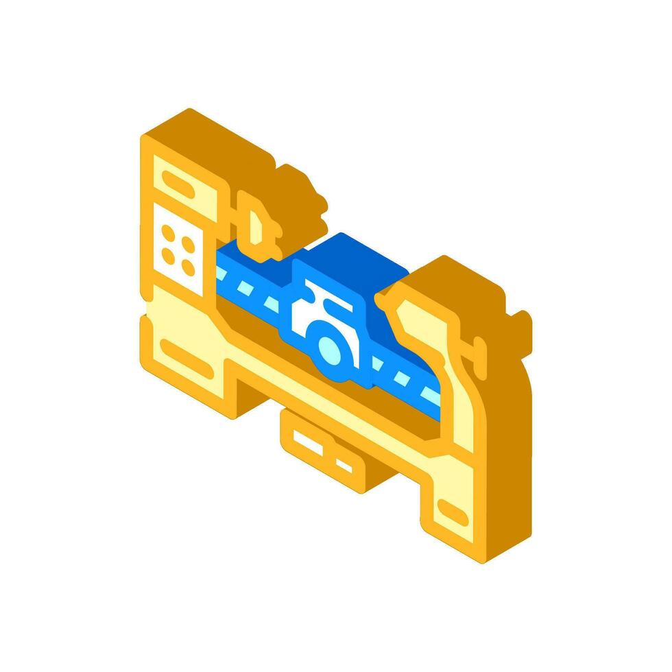 lathe tool work isometric icon vector illustration