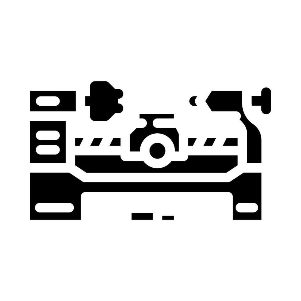 lathe tool work glyph icon vector illustration