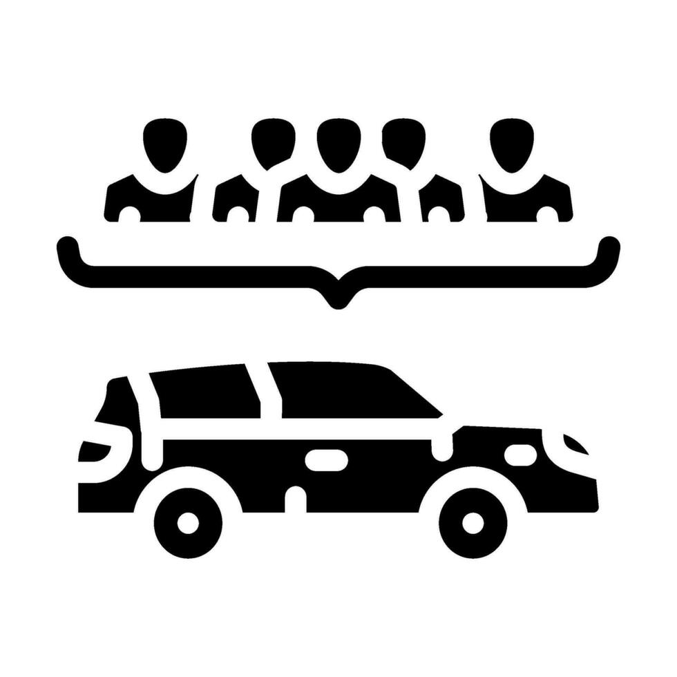 carpooling environmental glyph icon vector illustration
