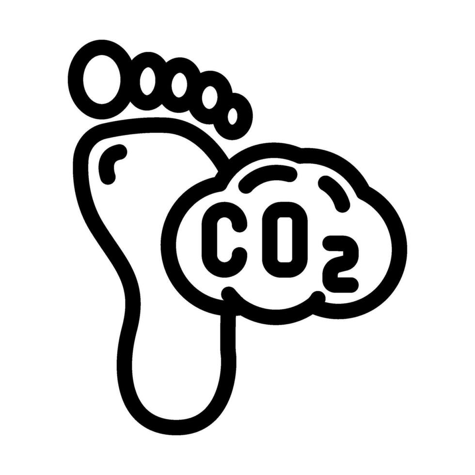 carbon footprint environmental line icon vector illustration