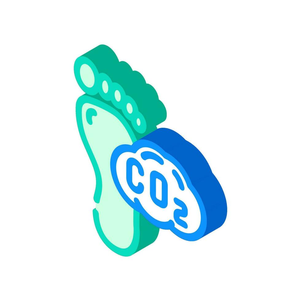 carbon footprint environmental isometric icon vector illustration
