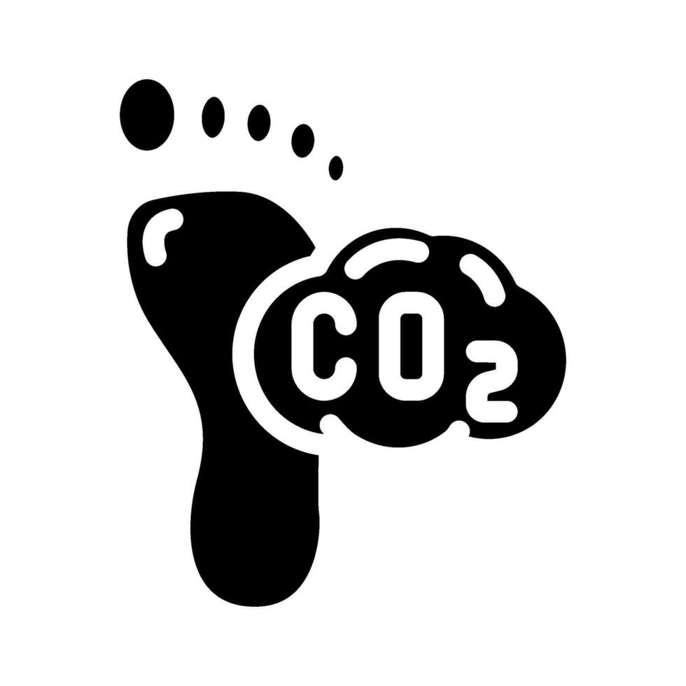 carbón huella ambiental glifo icono vector ilustración