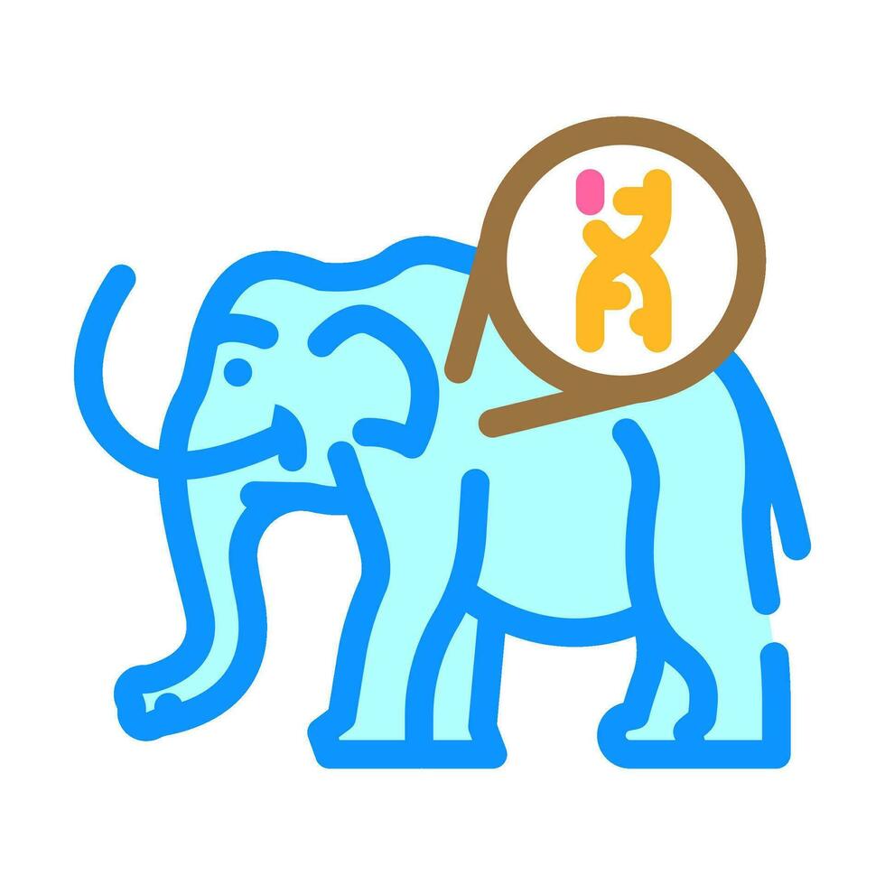 extinct species resurrected future technology color icon vector illustration