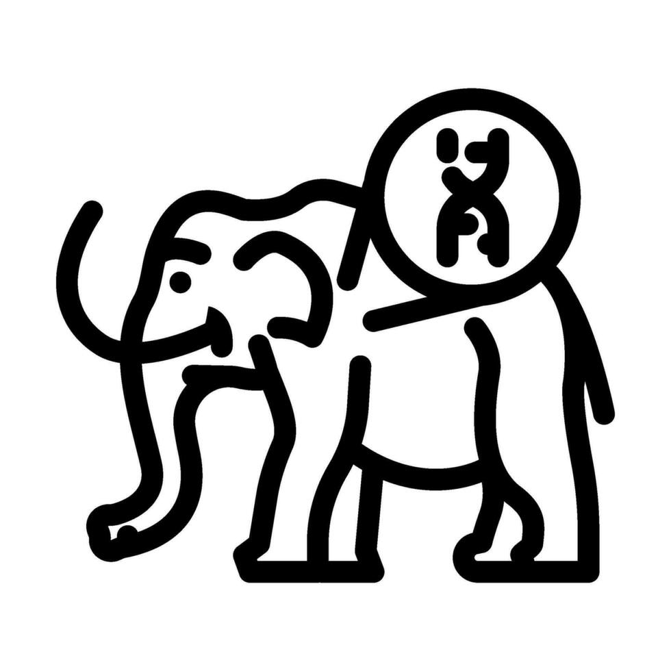 extinct species resurrected future technology line icon vector illustration