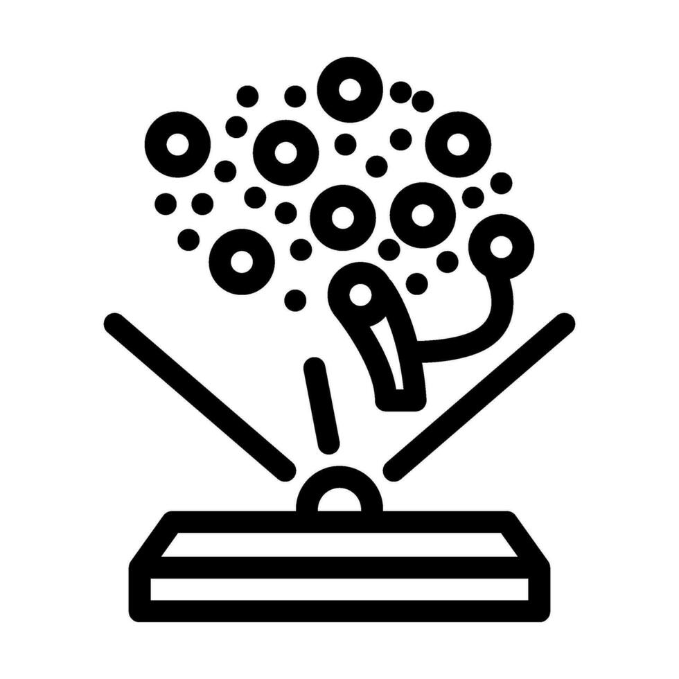 human brain simulation future technology line icon vector illustration