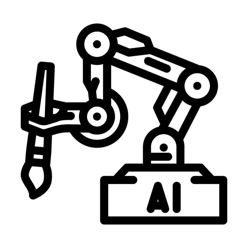 ai image generation future technology line icon vector illustration