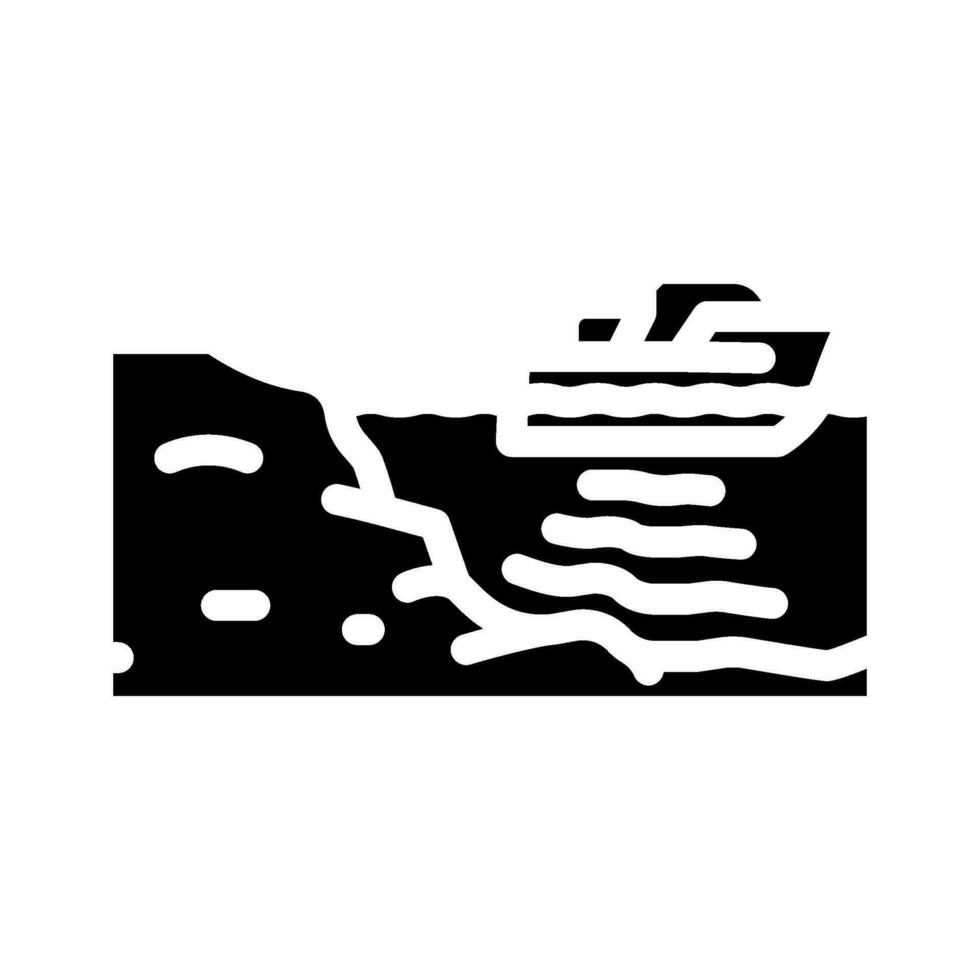 ocean floor mapped future technology glyph icon vector illustration