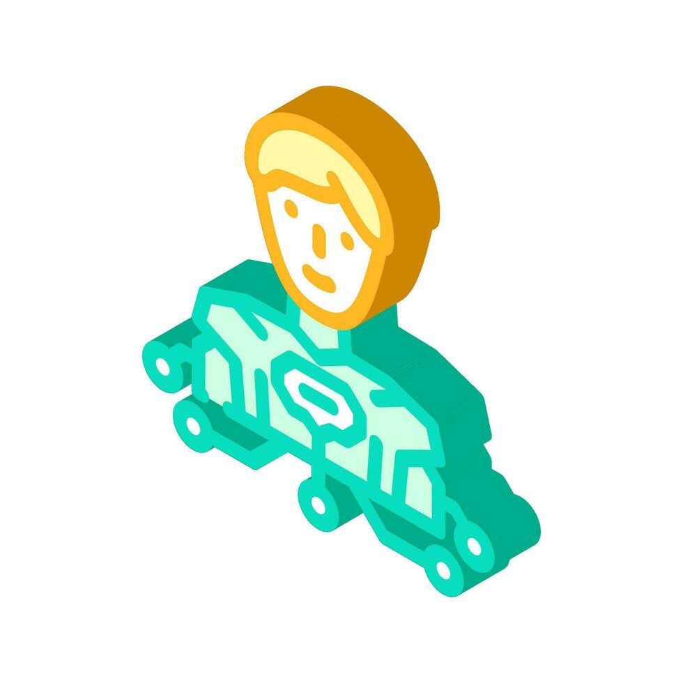 human like ai future technology isometric icon vector illustration