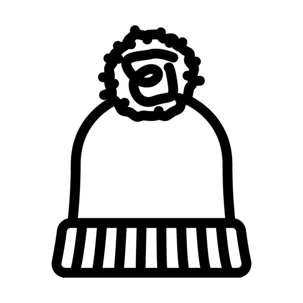 sombrero tejido de punto lana línea icono vector ilustración
