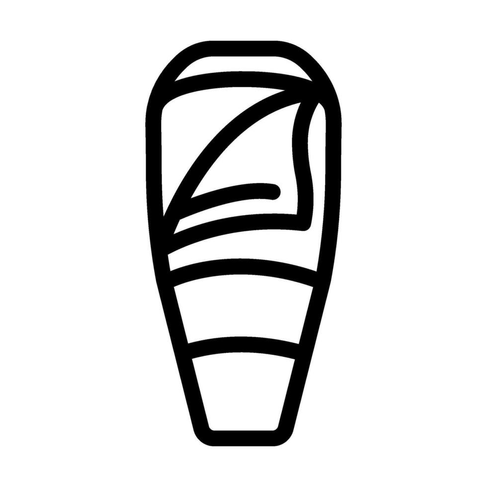 sleeping bag mountaineering adventure line icon vector illustration
