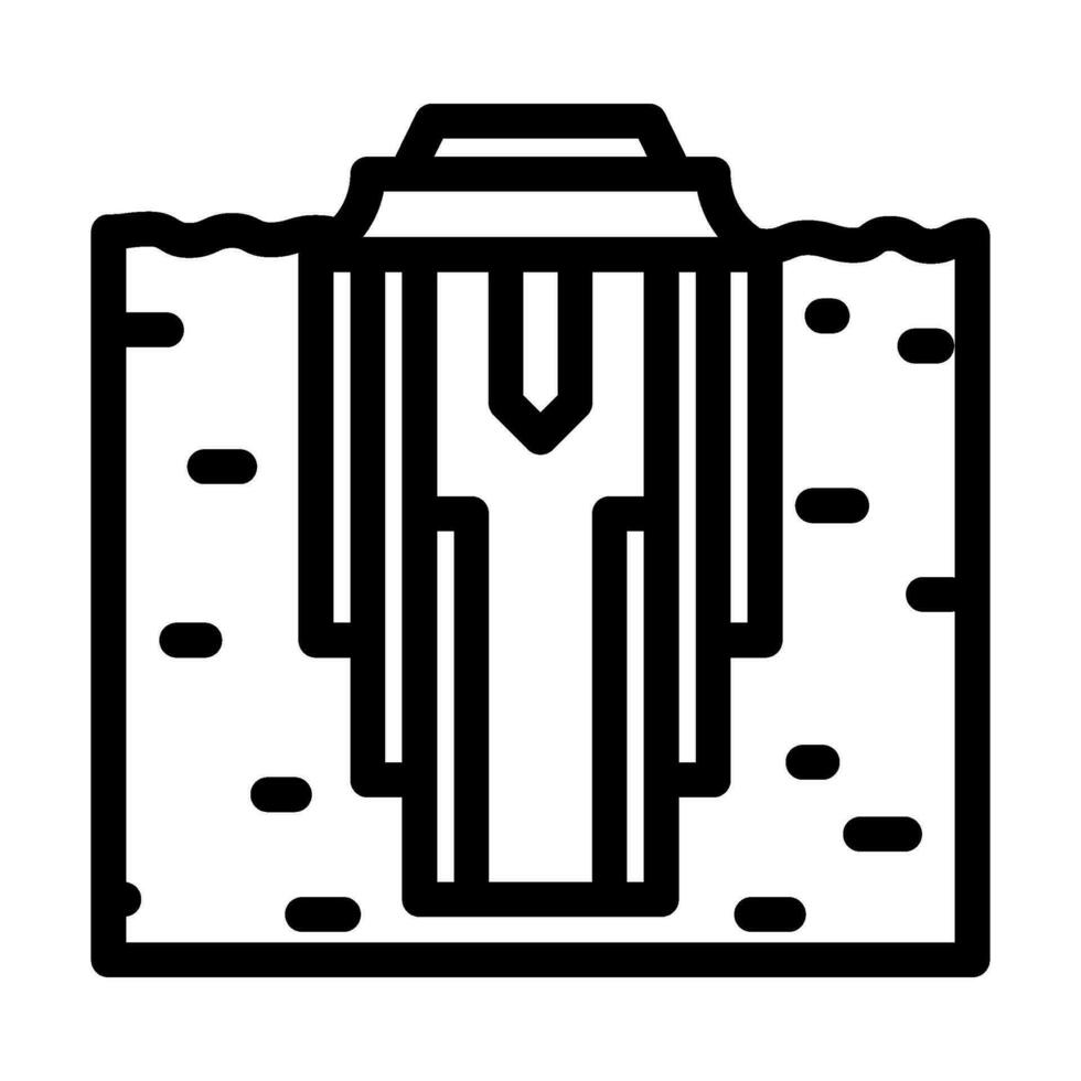 cementing operation petroleum engineer line icon vector illustration