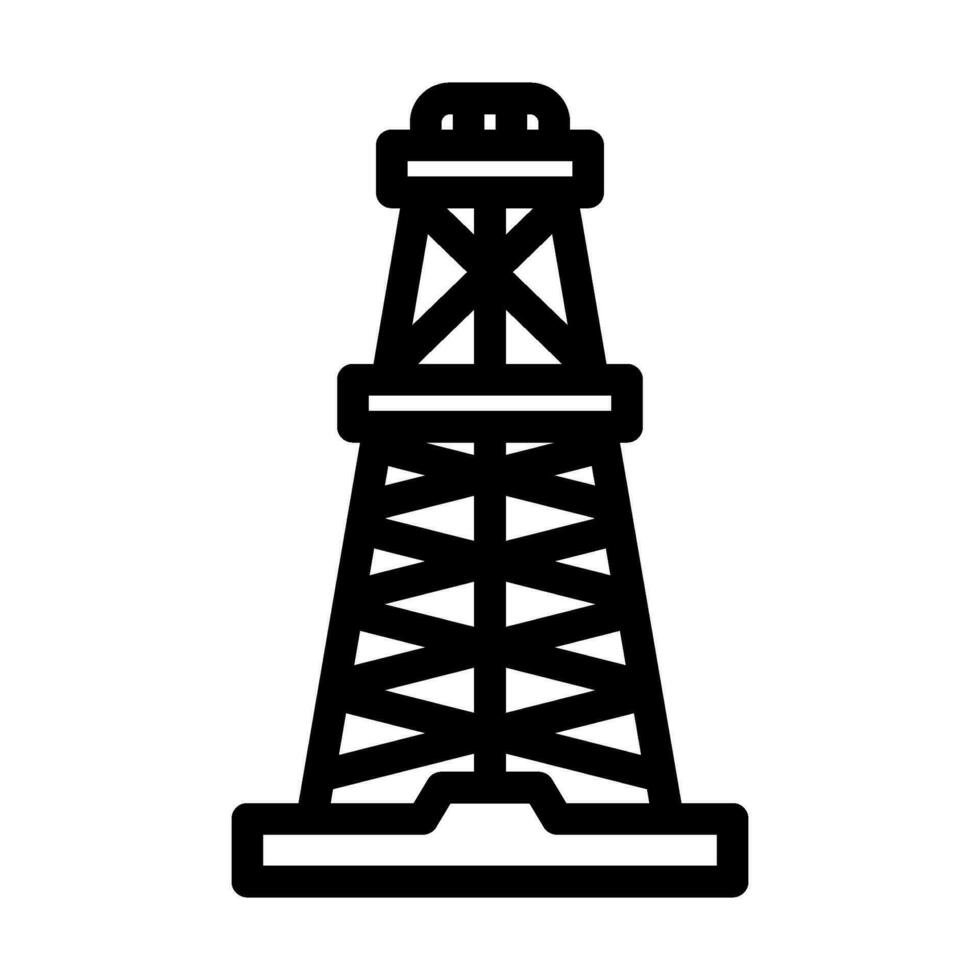 oil derrick petroleum engineer line icon vector illustration