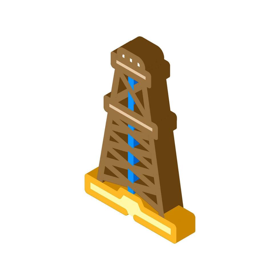 oil derrick petroleum engineer isometric icon vector illustration