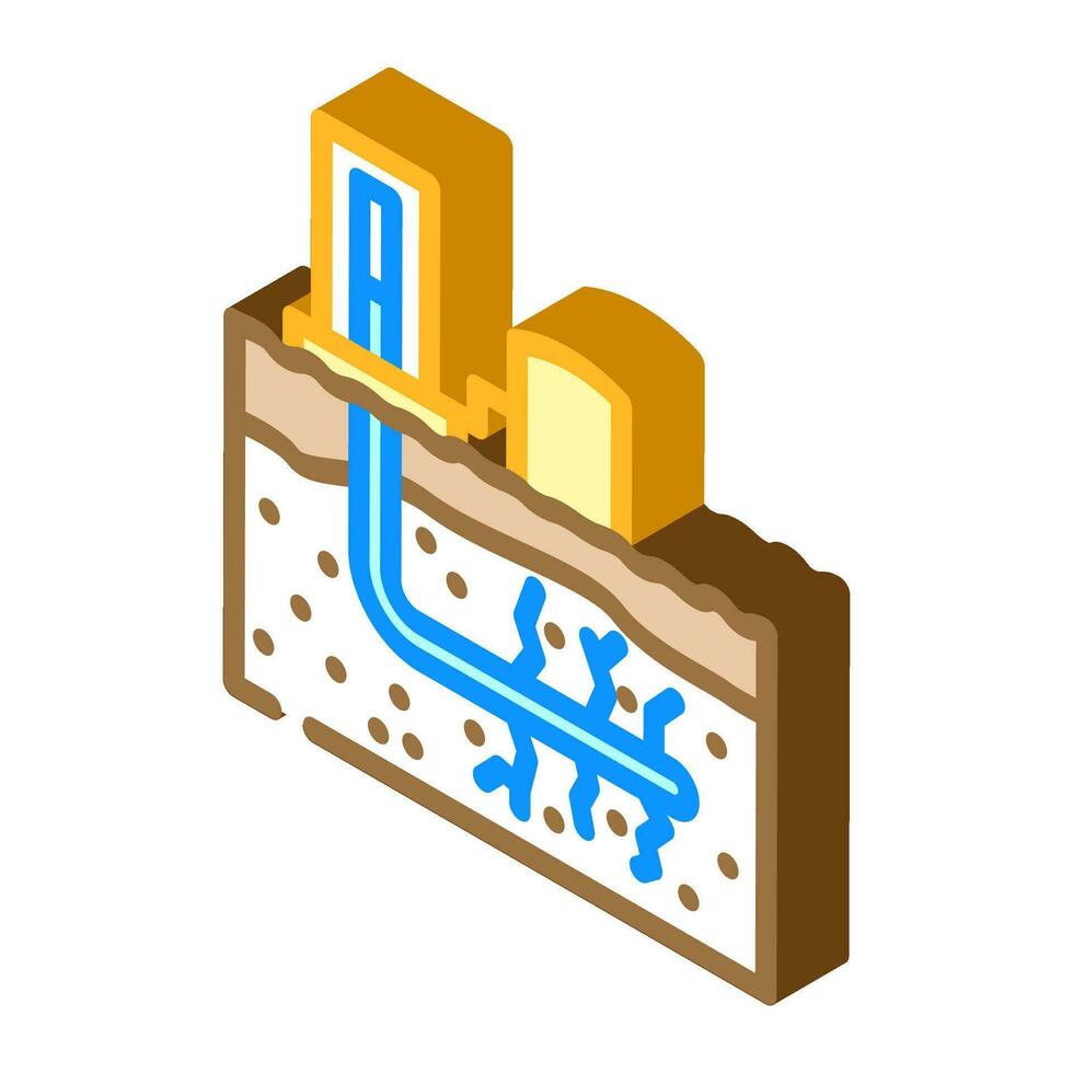 hidráulico fracturamiento petróleo ingeniero isométrica icono vector ilustración