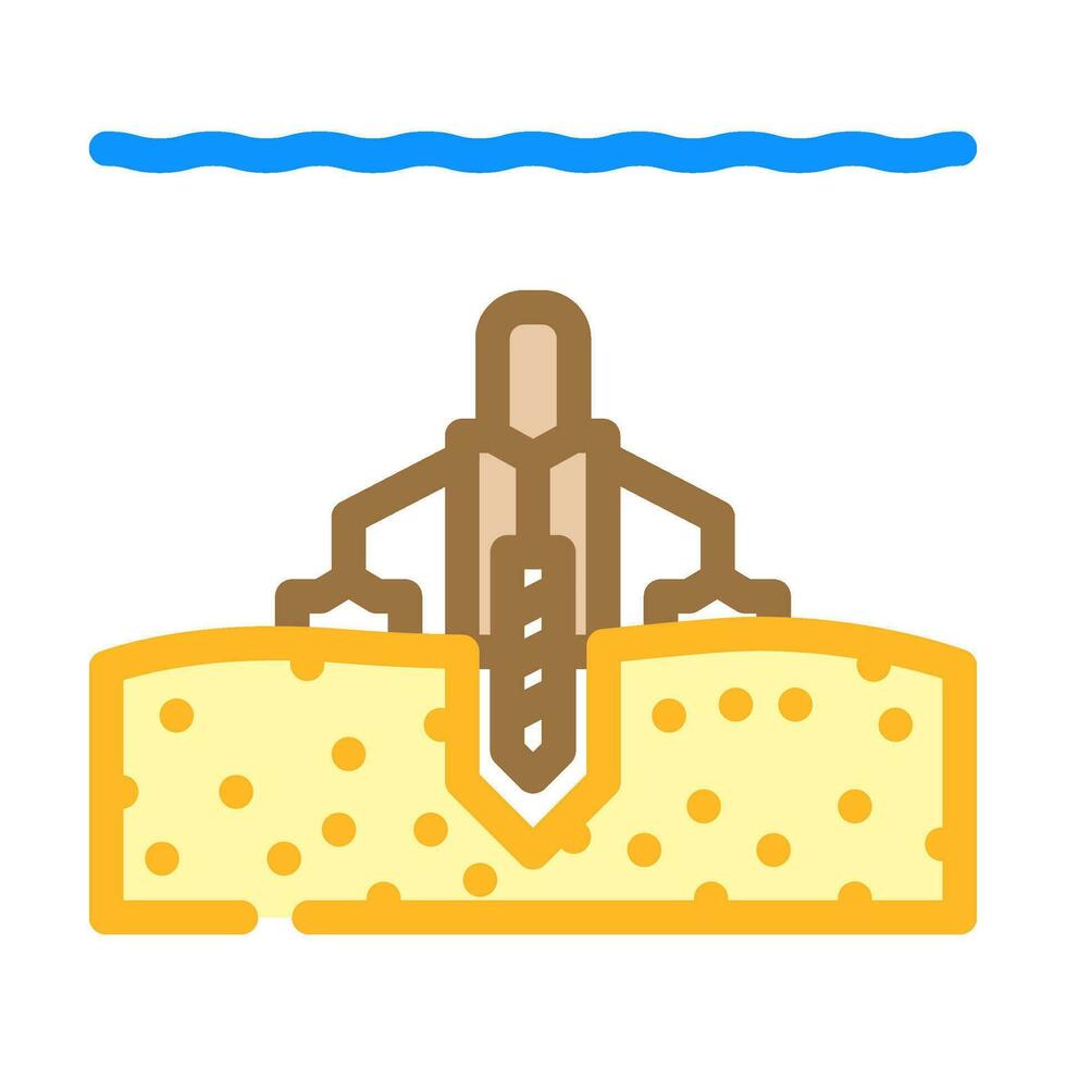 offshore drilling petroleum engineer color icon vector illustration