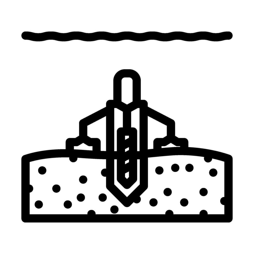 offshore drilling petroleum engineer line icon vector illustration