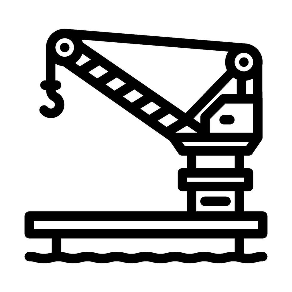 oil rig crane petroleum engineer line icon vector illustration