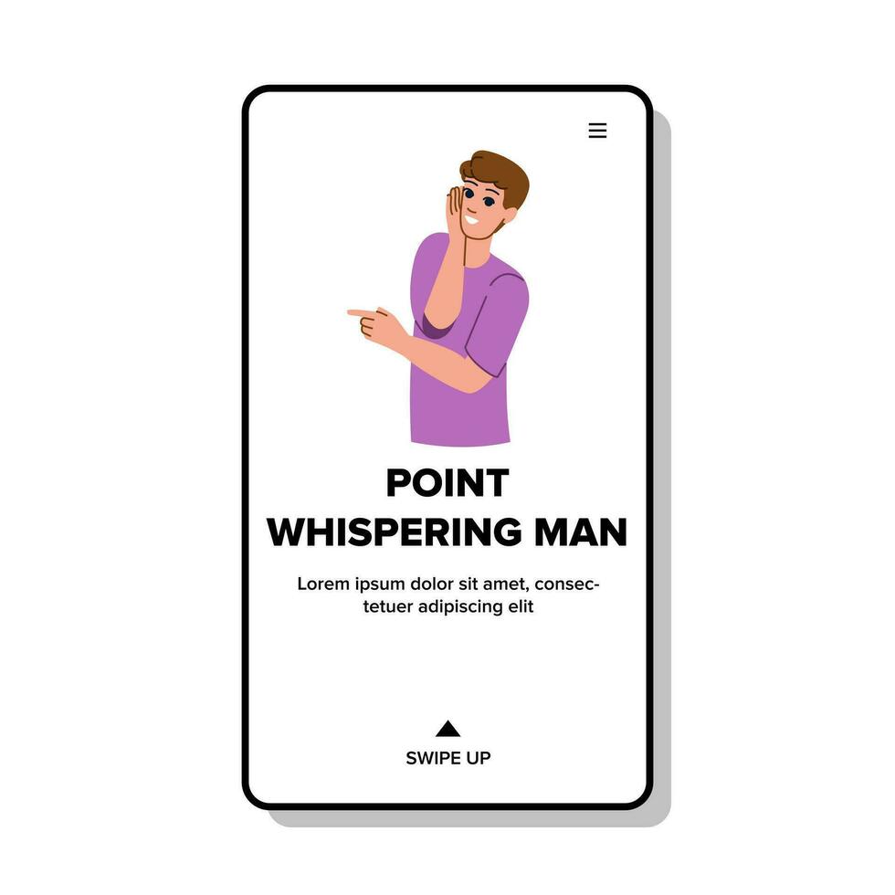 secret point whispering man vector