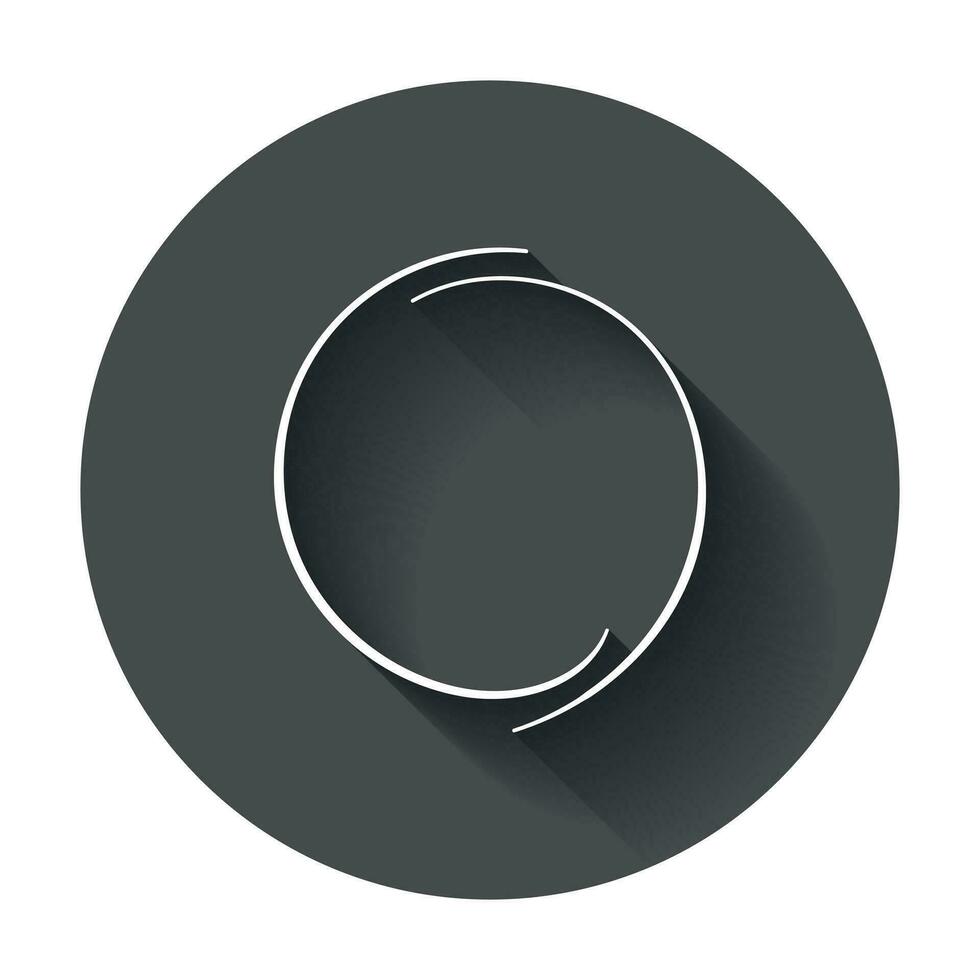 Hand drawn scribble circle. Vector element. Illustration with long shadow.