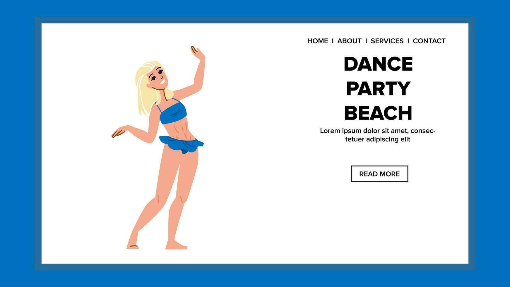 fun dance party beach vector