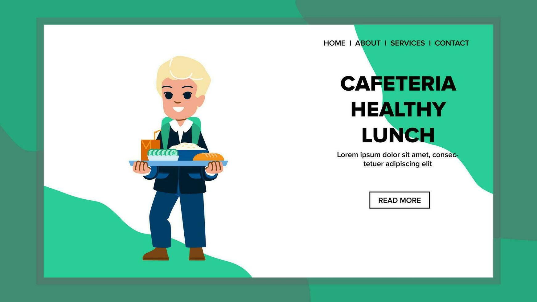 meal cafeteria healthy lunch vector